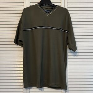 Olive v-neck knit shirt